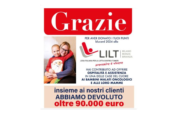 Lombardia solidale: con Il Gigante e LILT oltre 90mila euro per le famiglie dei piccoli pazienti oncologici